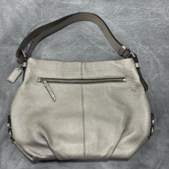 Coach Light Metallic Gray Long Wide Strap & Fob - Picture 12 of 12